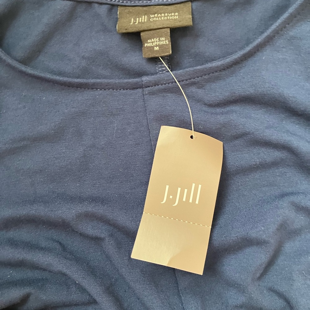 J Jill Evening Blue‎ Wearever Knit Long Sleeve Dress new with tags Medium - Picture 3 of 6